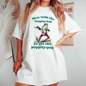 Funny Frog Meme Shirt - Mess With Hoppity Hop - Comfort Colors Tee White