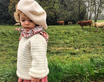 DIGITAL CROCHET PATTERN - Elijah Pullover - sizes 18-24 months/3-4T/5-6/7-8