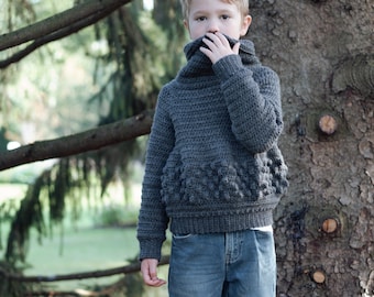 DIGITAL CROCHET PATTERN - Daphne Pullover - Sizes 12M, 18M, 2Y, 4Y, 6Y