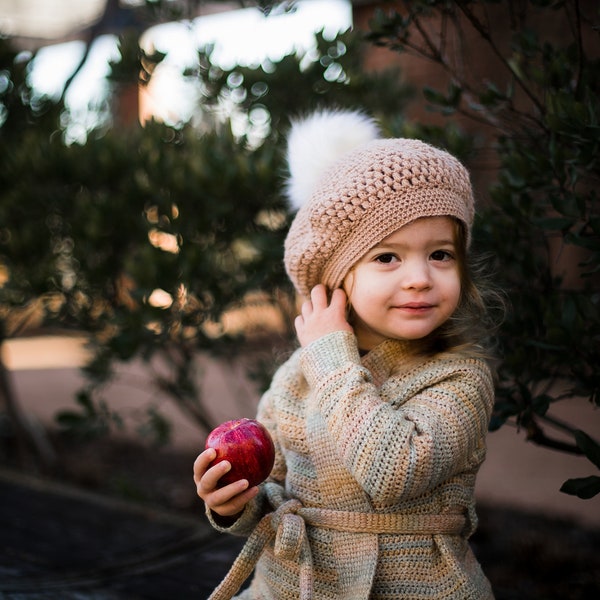 DIGITAL CROCHET PATTERN - Jeanne Beret sizes 0-3mo/3-6mo/6-12mo/toddler/child/adult/adult large