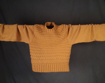 Imperial Gold - pull à câble pull tricoté main pull texturé fait main pull dame