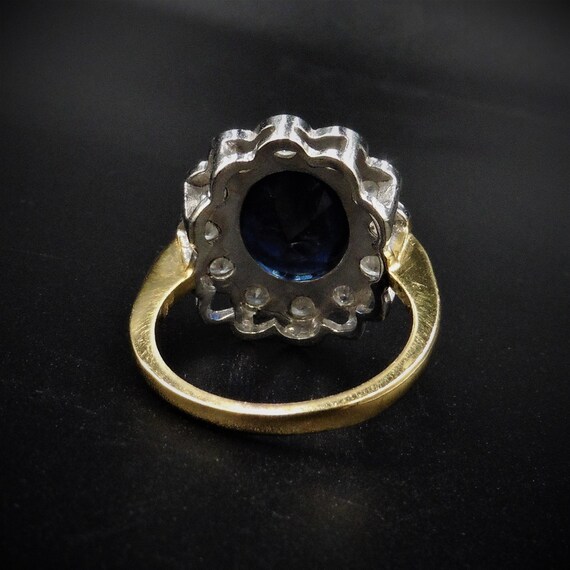 Blue Sapphire Paste Oval Cut Ring | Victorian Sty… - image 5