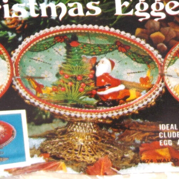 HTF Vintage Walco SANTA"S VISIT Eggery Kit Beaded Christmas Ornament Kit