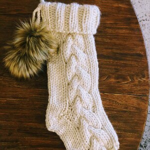 Knit Stocking Pattern / Monster Cables Stocking / DIY Handmade Knitting Instructions image 3