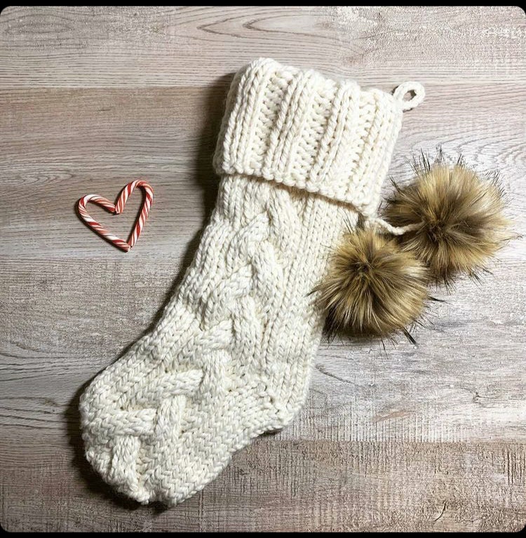 Knit Stocking Pattern / Monster Cables Stocking / DIY Handmade Etsy