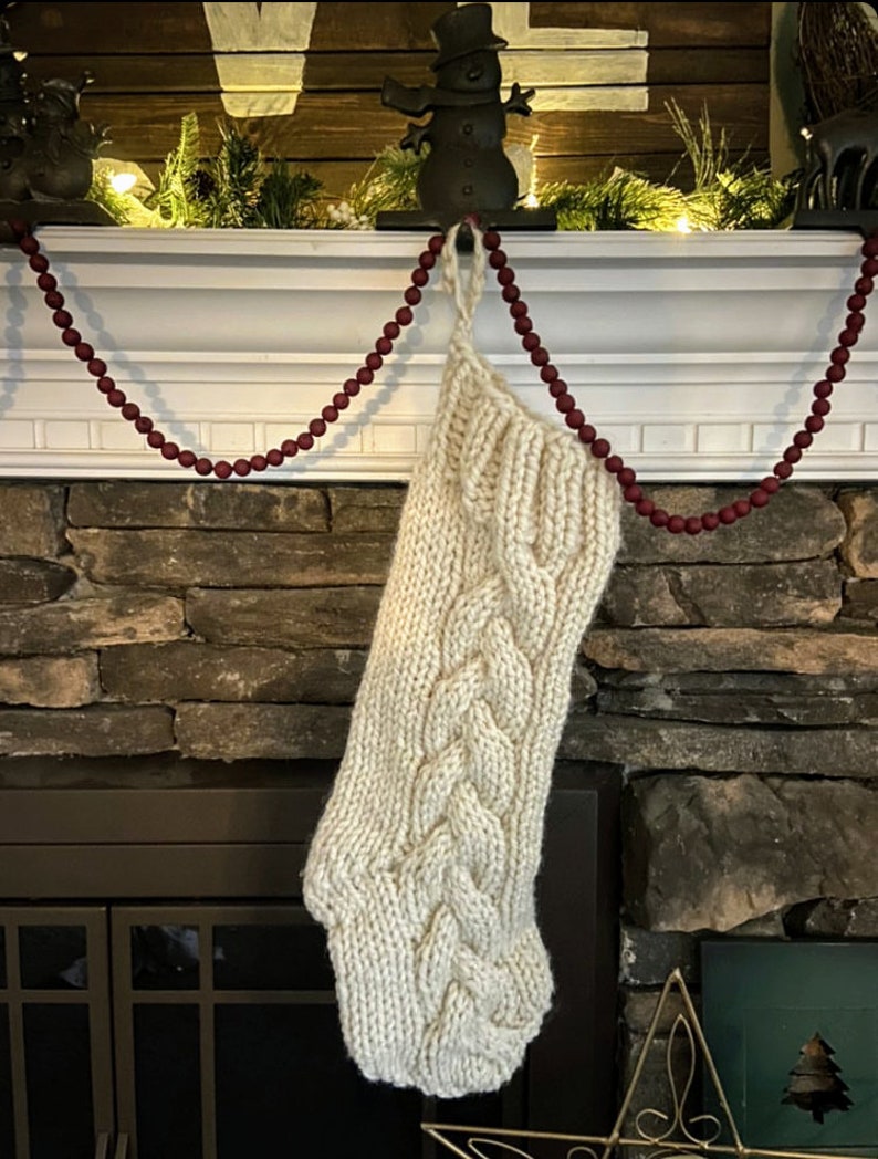 Knit Stocking Pattern / Monster Cables Stocking / DIY Handmade Etsy