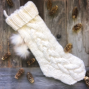 Knit Stocking Pattern / Monster Cables Stocking / DIY Handmade Knitting Instructions