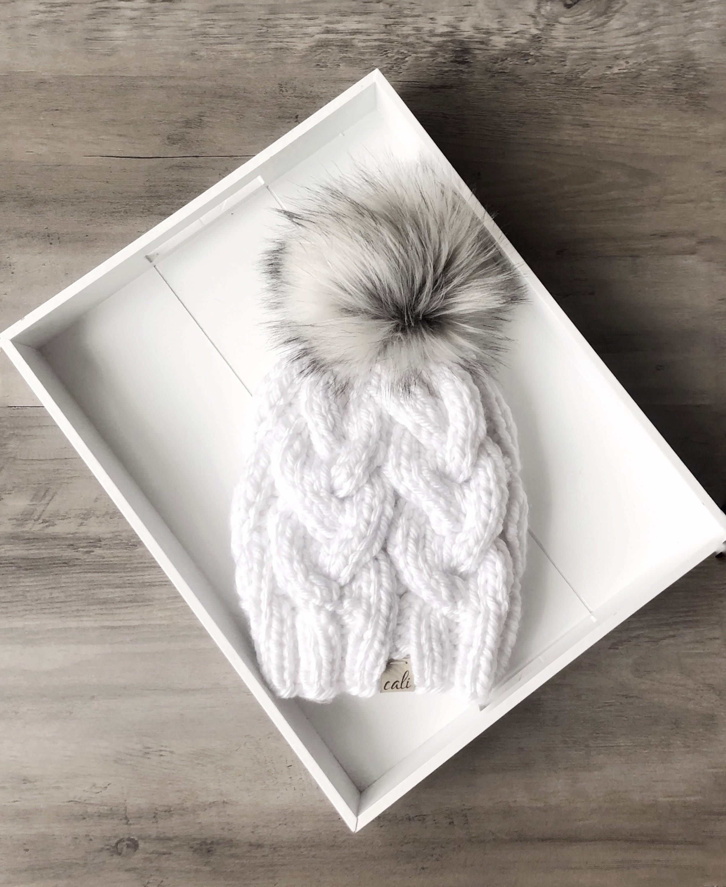 Knit Beanie Pattern / Monster Cables \ Knitting Hat Handmade DIY Begi…