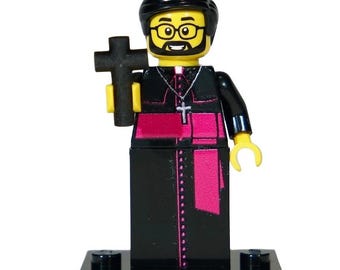 Minifigurine d'évêque avec crucifix