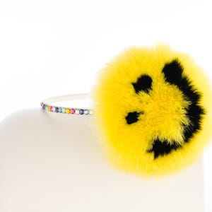 Fur Happy Face With Swarovski Rainbow Crystals Headband  display picture 1