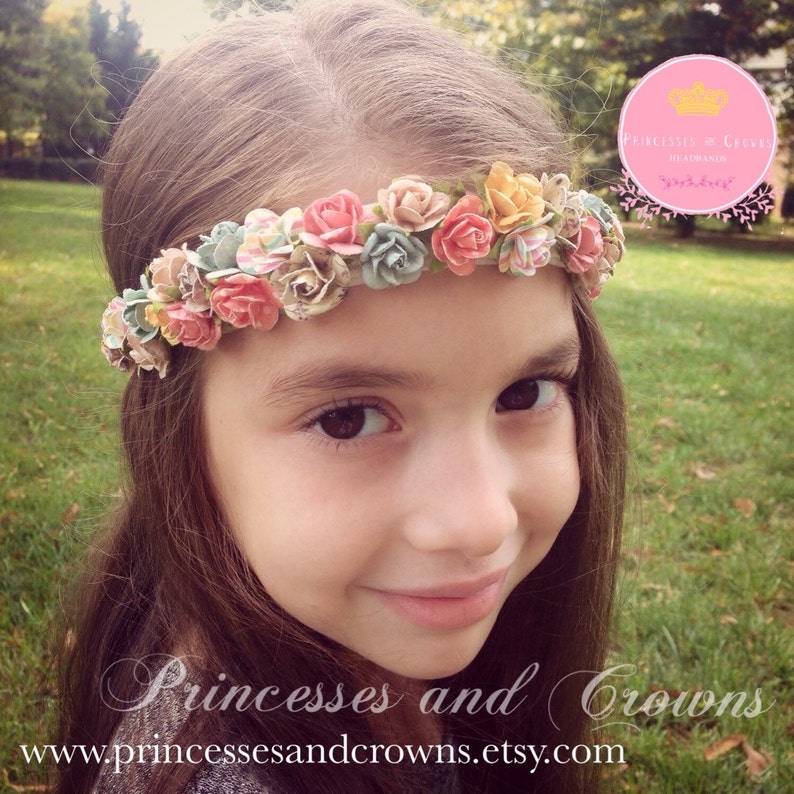 Little girl headband flower girl Flower Girl Headband Girl Etsy