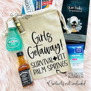 Girls Getaway Survival Kit, Hangover Kit Bags, Bachelorette Party, Girl's Trip, Girls Trip Party Bag, Girls Weekend, Girls Trip, Girls' Trip