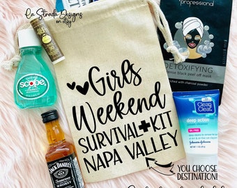 Girls Weekend Survival Kit, Hangover Kit Bags, Bachelorette Party, Girl's Trip, Girls Trip Party Bag, Girls Weekend, Girls Trip, Girls' Trip