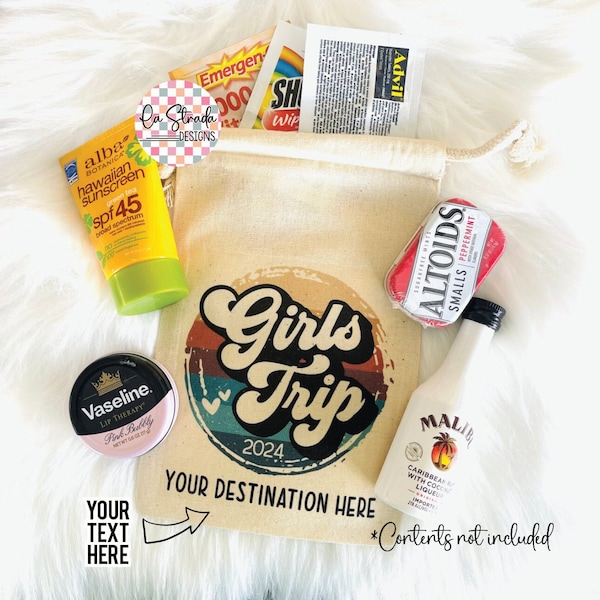 Girls Trip Survival Kit, Hangover Kit Bags, Bachelorette Party, Girl's Trip, Girls Trip Party Bag, Girls Weekend, Girls Trip, Girls' Trip