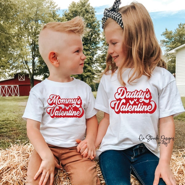 Daddy's Valentine, Mommy's Valentine, Girls Valentine Outfit, Boys Valentine Outfit, Valentine Sibling Sets, Valentine Shirts for Kids