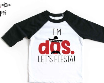 I'm Dos, Let's Fiesta, 2nd Birthday Boy Outfit, Second Birthday Boy Outfit, 2nd Birthday Shirt, Fiesta Birthday, Mexican Themed Birthday