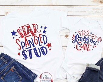 Star Spangled Stud, All American Cutie, 4th of July Shirt, Fourth of July Shirt, 4th of July Brother and Sister Shirts, 4th of July Shirts