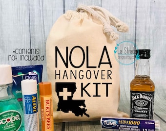 New Orleans Hangover Kit, Hangover Kit, Bachelorette Party, NOLA Trip, NOLA Bachelorette, Bachelorette in New Orleans, NOLA Girls Trip
