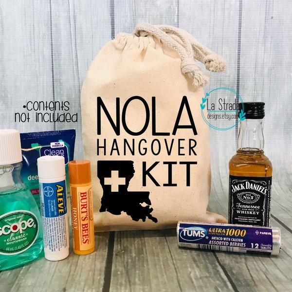 New Orleans Hangover Kit, Hangover Kit, Bachelorette Party, NOLA Trip, NOLA Bachelorette, Bachelorette in New Orleans, NOLA Girls Trip