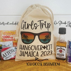 Girls Trip Hangover Kits, Hangover Kit Bags, Bachelorette Party, Girl's Trip, Girls Trip Party Bag, Girls Weekend, Girls Trip, Girls' Trip