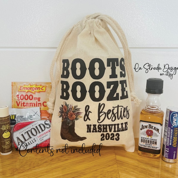 Boots Booze & Besties, Nashville Hangover Kit, Hangover Kit, Bachelorette Party, Nashville Trip, Nashville Bachelorette, Nashville Girls