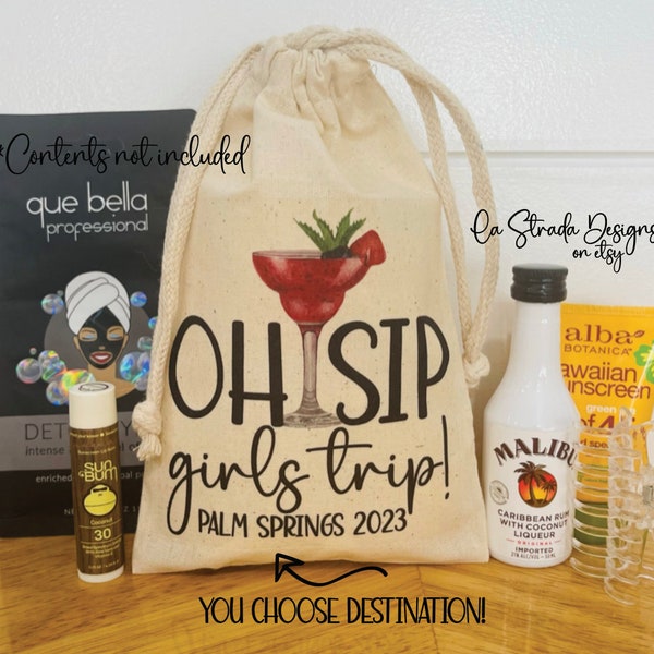 Oh Sip Girls Trip, Hangover Kit Bags, Bachelorette Party, Girl's Trip, Girls Trip Party Bag, Girls Weekend, Girls Trip, Girls' Trip