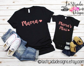 Mama & Mama's Mini, Mommy and Me shirts, Matching Mommy and Me Shirts, Mama Shirt and Mama's Mini, Mama and Me