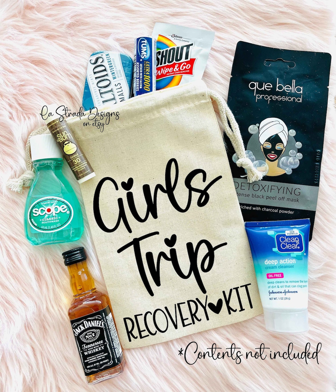 Girls Trip Recovery Kit, Hangover Kit Bags, Bachelorette Party, Girl's