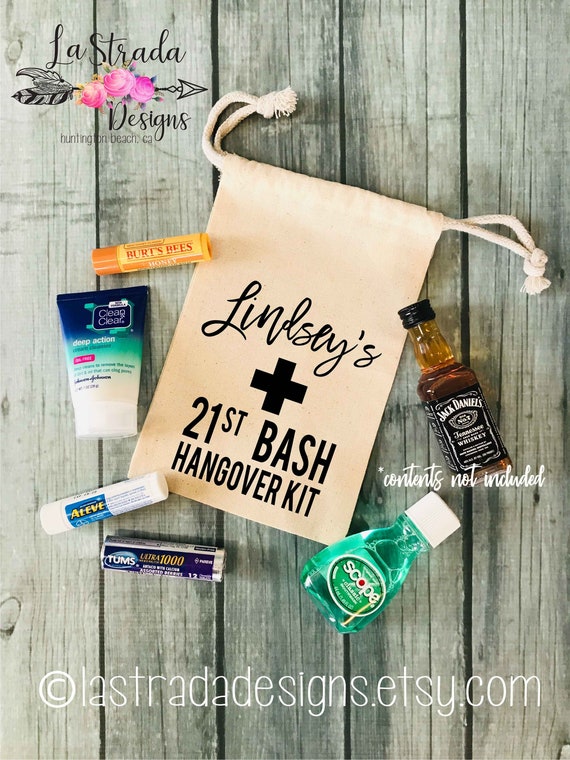 Bachelorette Favors Personalized Hangover Kit Bags for