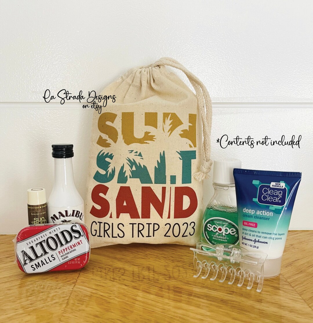 Sun Salt and Sand, Hangover Kit Bags, Bachelorette Party, Girl's Trip, Girls Trip Party Bag