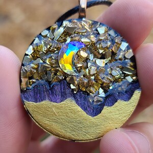 Resin necklace Moon Pendant Handmade Jewelry, gift for mom, her, women, Anniversary, birthday
