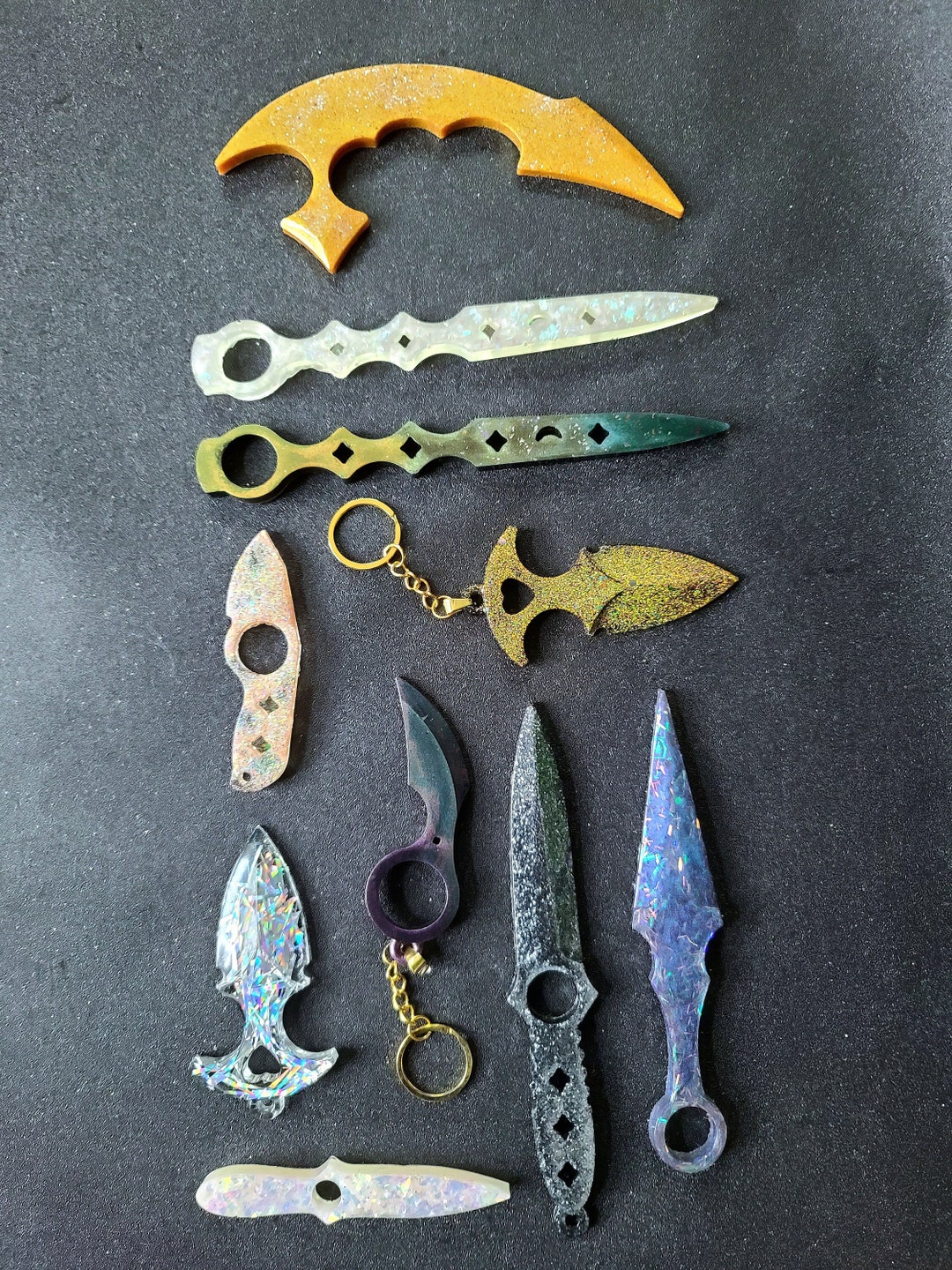 Resin Knife Dagger Set, Resin Knife, Handmade Knife, Keychain, Knife