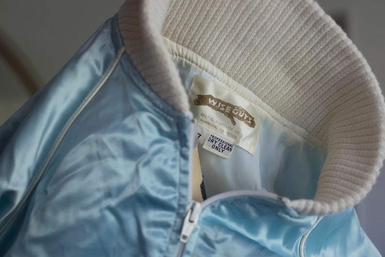 electric baby...blue! Blue Flame vintage blue satin bomber jacket Beautiful condition \u2013