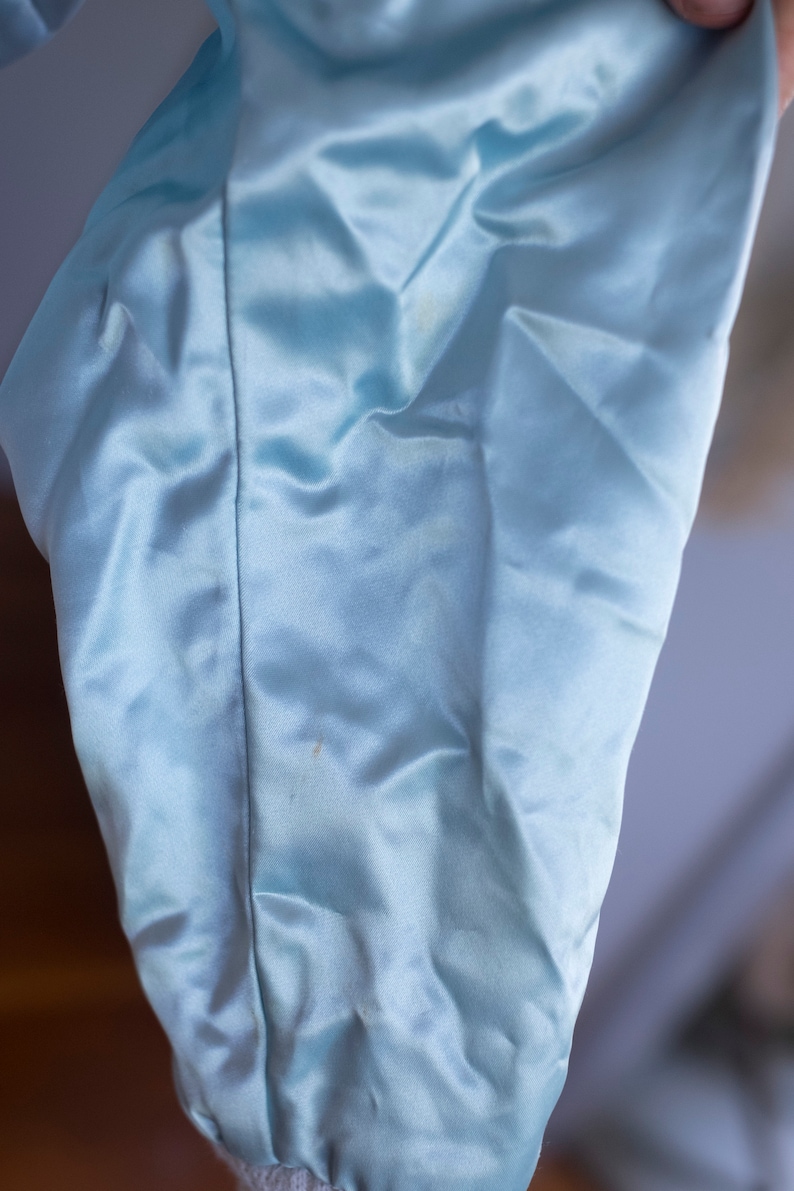 electric baby...blue! Blue Flame vintage blue satin bomber jacket Beautiful condition \u2013