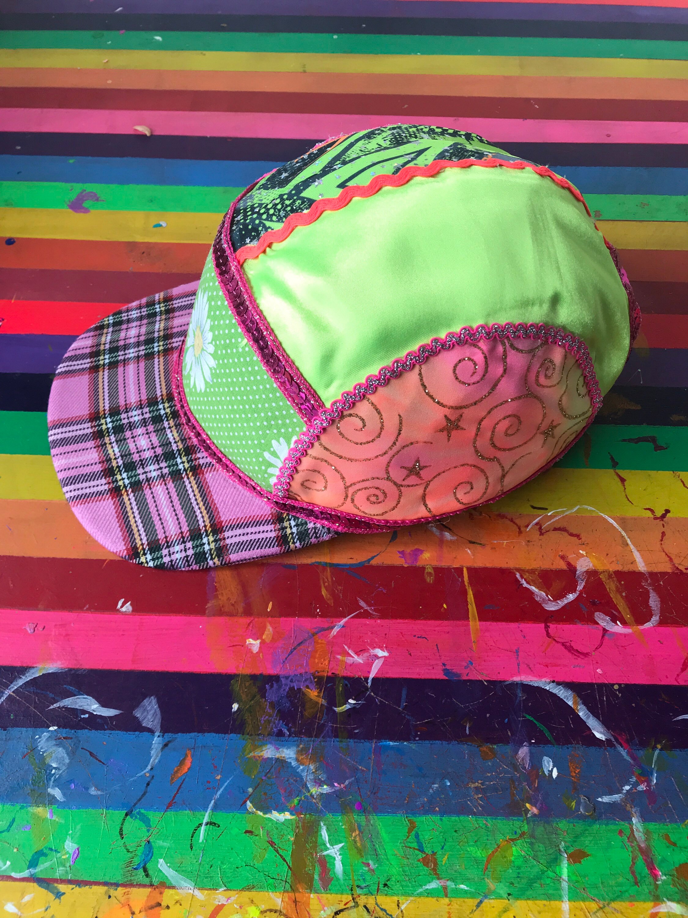 Festival 5 Panel Cap Patchwork Cap Sequin Hat Custom Flat Etsy UK