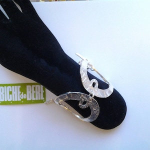 Cuff Bracelet &quot;Biche de Bere&quot;, theme &#39;fish&#39;, silver, Tin very modern, timeless, vintage, but nine.