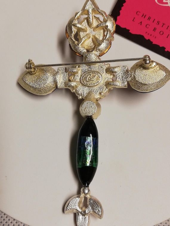 Christian Lacroix Cross Brooch Vintage Collection Haute Couture