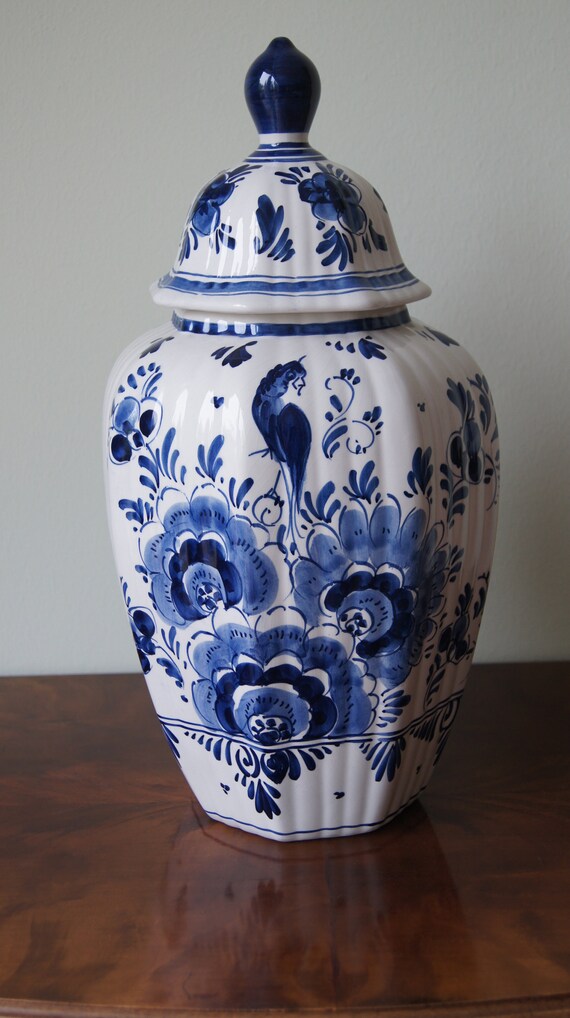 Hand Painted Delft Ginger Jar Blue White Pottery Marked il 570xN tlw8