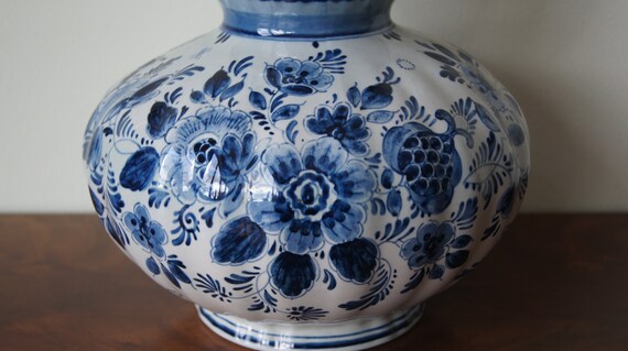 Wereldvenster Dosering moreel Hand Painted Delft Vase Blue White Pottery Vase - Etsy