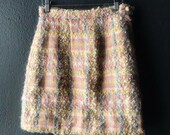 Pastel plaid mohair boucle mini skirt