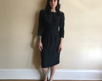 Black silk 60's wiggle dress