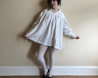 White linen peasant blouse /chemise