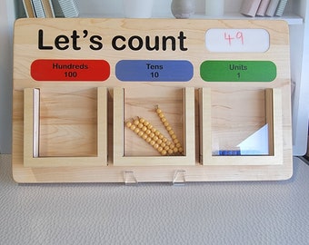 Counting the days in school board - Pocket chart for beads - 100 days of school