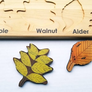 Leaf puzzle, Montessori puzzle, Christmas gift, wooden puzzle, stem toy image 10