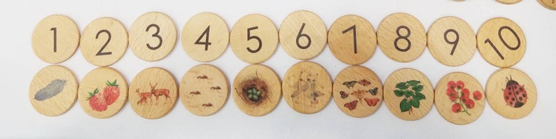 Wooden memory puzzle number matching game counting game nature numbers travel game portal game learn to count wooden games image 2