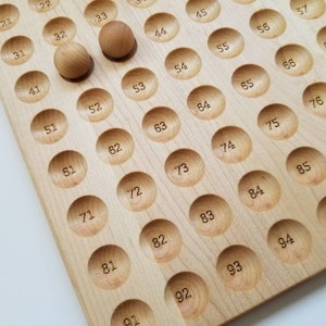 The Original Hundred board hundred frame 100 board counting board Montessori toy math manipulative Montessori materials image 4