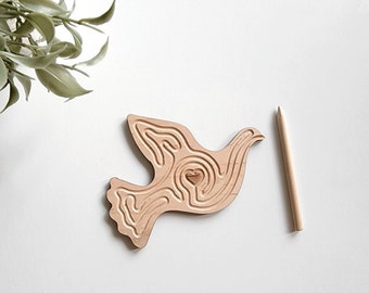 Peace dove pocket labyrinth - hardwood maple breathing tool