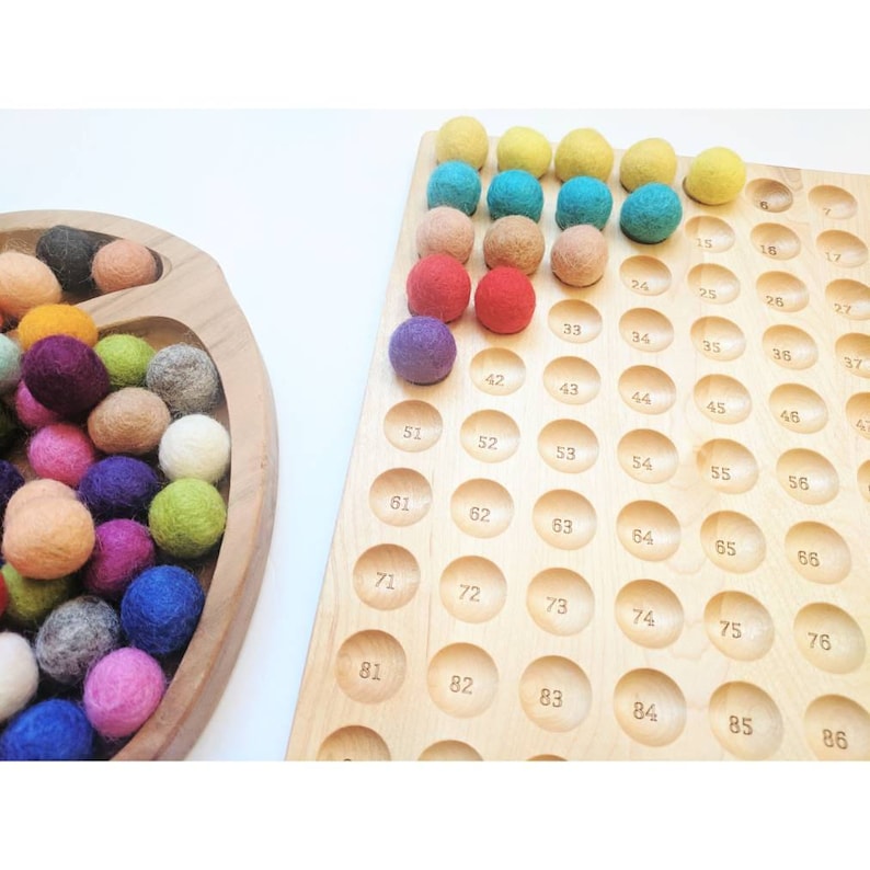 The Original Hundred board hundred frame 100 board counting board Montessori toy math manipulative Montessori materials image 5