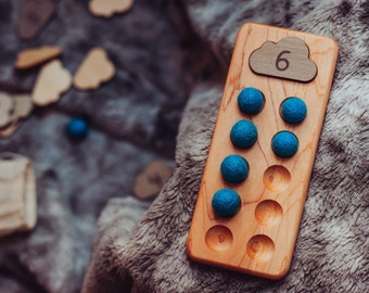 Ten frame - wooden ten board - montessori materials- 10 frame - kindergarten math - counting board - ten board - number board - waldorf