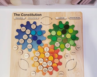 Branches of the Government - upper elementary - wooden puzzle - The constituition board - Montessori social science - classroom gift